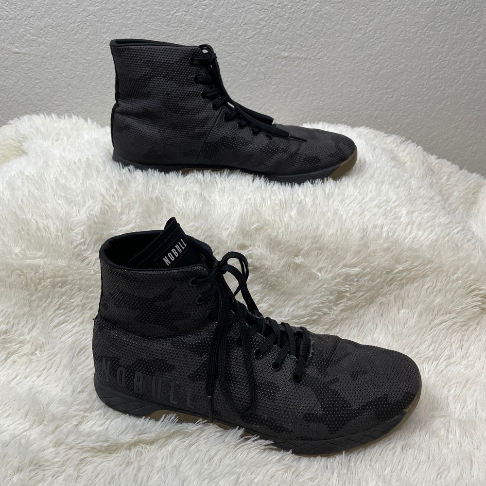 NOBULL High Top Superfabric Trainers Shoes Camo Gray Black Mens 13.5 Sneakers